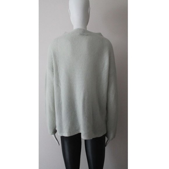 Eileen Fisher Italian Cashmere Funnel Neck Box-Top Mist Size Medium - Picture 6 of 11